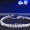 GSSL-9 Wholesale Fashion China Manufacturer White Gold Plated Zircon 925 Silver Bracelet