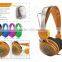 popular super bass 3.5mm plug wood headphones