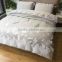 2016 new design light grey floral feather printing embroidery combination duvet cover sets