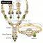 China Supplier Green Gemstone Gold Tassel Necklace Long Set