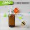black frosted glass round head dropper bottle