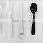 18cm disposable plastic fork and spoon and knife with black,white color