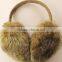 Latest design women earmuff with leather headband real raccoon fur ear warmer