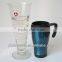 16OZ Double Wall Thermos Plastic Travel Mug With Stainless Steel Outer
