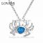 SPI007W wholesale 925 sterling silver crab pendant necklace
