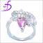 pink CZ ring mirco pave setting ring fashion new design