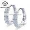 Jewelry Factory Cubic Zirconia Hoop Earring ,Fashion White Gold Plated Trendy Earring
