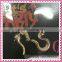 Best quality men stud earrings, snake shaped pure imitation gold earring men