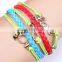 Newest Infinity Bracelet, Wax String Suede Bracelet Anchor Leather Bracelet Infinity Bracelet Wholesale