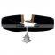 Hot sale amazon wholesale cheap jewelry Christmas style leather snowman pendant choker