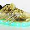 Golden Shinning PU Kids Led Shoes Customized Brand From Size 25 to 37#