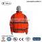 Warmful waterproof orange traffic jacket with reflective tape