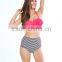 2016 Latest Striped Retro High Waist Bikini