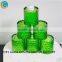Unique Green Shape Glass Candlestick For Decoration/Modern Wedding Candle Holders Glass/ Green Colored Glass Candle Holder Cup
