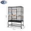 Large Parrot Budgie Canary Bird Cage Aviary With Stand Castor Wheels Storage Shelf Hammer Tone Black