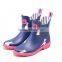 natural rubber ankle elastic gore chelsea style flamingo print fashion warm winter antumn rain shoes overshoes galoshes