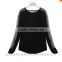 Hot sale Autumn ladies' Summer Fashion Loose T-shirt Women Sexy Blusas Lace Splice Patchwork Batwing Long Sleeve Tops Tee