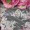 Pink elegant floral embroidery sequined beaded lace fabric for bridal lace dress