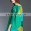 Gored bright color large size women plicated dresses wholesale