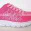 Breathable EVA outsole pink upper shoes women winter with white sole