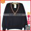2017 latest new fashion knitted v neck pullover school sweater