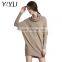 winter autumn women loose turtleneck Batwing sleeve cashmere dress sweater