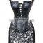 Instyles Plus size faux leather lace venice corset g-string wet look clubwear lingerie