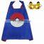 High Quality Pocket Monster Pikachu Cloak with mask 70cm Halloween cosplay Pokemon Pikachu mask