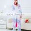 Hot selling Full body Winter animal pajamas blue unicorn costume
