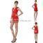 OEM service Sheath Halter Knee Length Mikado Cocktail Party Homecoming Prom Dress Red Ruffling Formal Dress