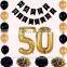 Customized Gold Number Balloon With Happy Birthday Paper Banner Pom Poms Party Decoration Kit Shower Backfrop 17pcs/set