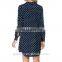 Long sleeve white dot printing online shopping india lady dress shirt