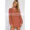 New design V-neck straps women sweater long sleeves sweater for ladies KMY1080
