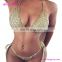 Hot Sale Beach Wear Young Girls Gold Fashion Show Sexy Sequin Bikini