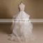 Fashionable Luxurious Beads Flowers On The Bodice V Sexy Back Ruffle Skirt Party Wedding Ball Gown