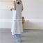 TWOTWINSTYLE Patchwork Ruched Women's Dress Stand Collar Sleeveless Tank Pockets Loose Summer Midi Dresses