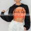 Hot Wholesale Women's Ladies Sexy Printed Long-sleeved Solid Short Mesh T-shirt