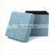 RTS Blue Ottoman Living Room Pouffe, Best Quality Fabric Stool for Bedroom, Amazon Velvet Ottoman
