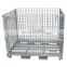 Heavy duty industrial warehouse foldable zinc metal wire mesh container