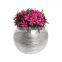Round Silver Pink Rose Tone Metallic Porcelain  Flower Decorative Bowl Luxury Ceramic Gold Vase