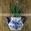 Hot Sale decorative blue and white porcelain wall hanging flower vase
