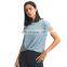 Summer Fashion Front Ruched Sport Fitness Clothing Loose Sweating-Wicking Workout Gym Wear Women Yoga T Shirt