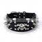Wholesale dog chain nails skulls multi color pu leather dog collar
