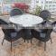 Cheap Synthetic Black Rattan Outdoor Furniture Garden Table and Chairs