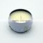 Fashion massage candle in tin box with metal lid