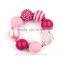 Wholesale Chunky Bubblegum Necklace Lovely Heart Shape Pendant Necklace For Little Girls