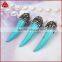 Small Pepper Shape Blue Turquoise With Withe Zircon Pendant Bead