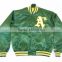 Custom Made Plain Satin College Varsity Jacket/ Letterman Varsity Jacket / Baseball Varsity Jacket