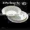 18 pcs embossed porcelain dinnerware