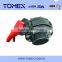 Plastic UPVC/PVC butterfly valve with red color handle